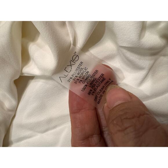 Alexis Isotta cream Floral Brocade Strapless Wrap Tie bride Dress small - Picture 11 of 13